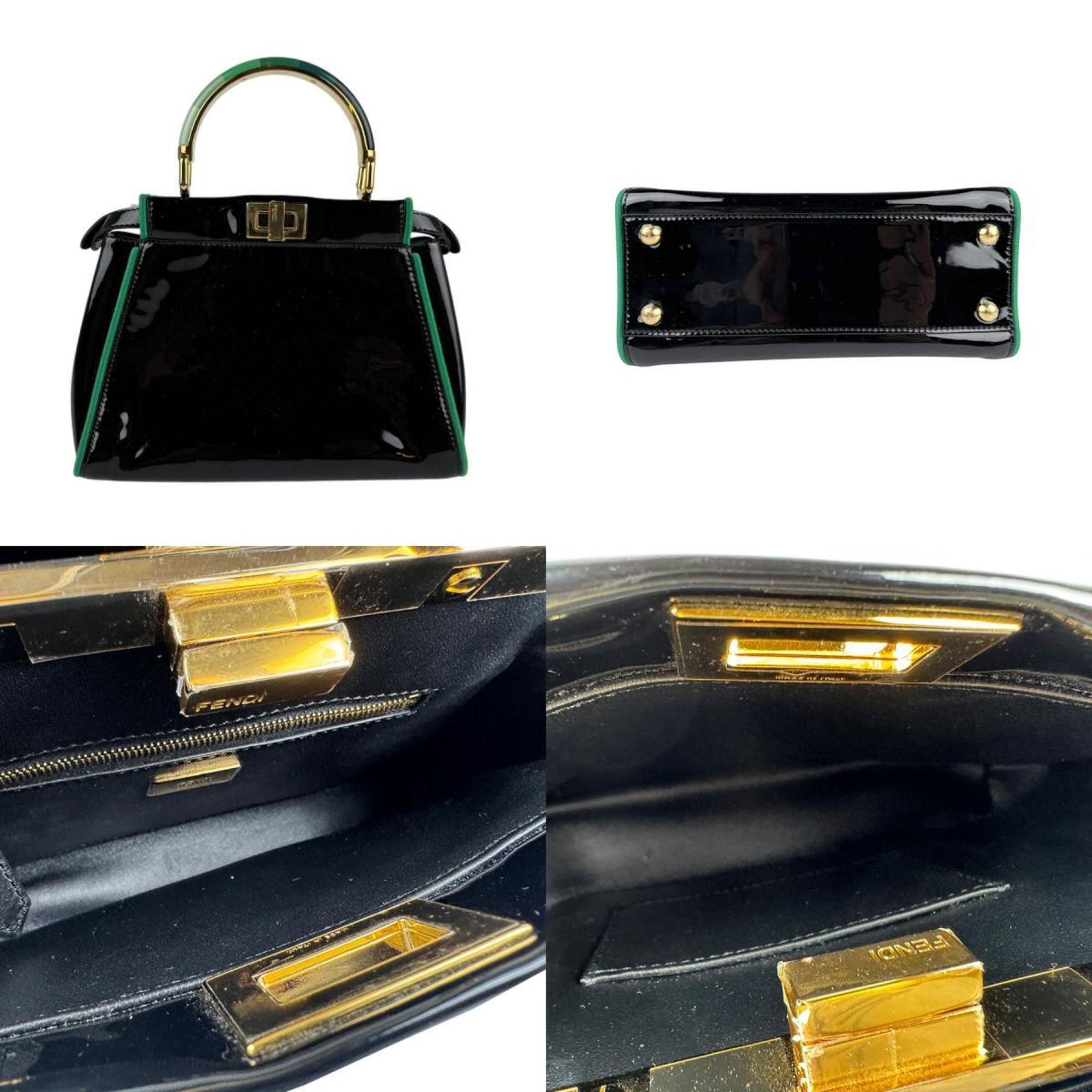 Fendi FENDI Handbag Shoulder Bag Mini Peekaboo Iconic Enamel Black x Green Women's 8BN316-AA37 z3916 Size ONE SIZE - 3 Thumbnail