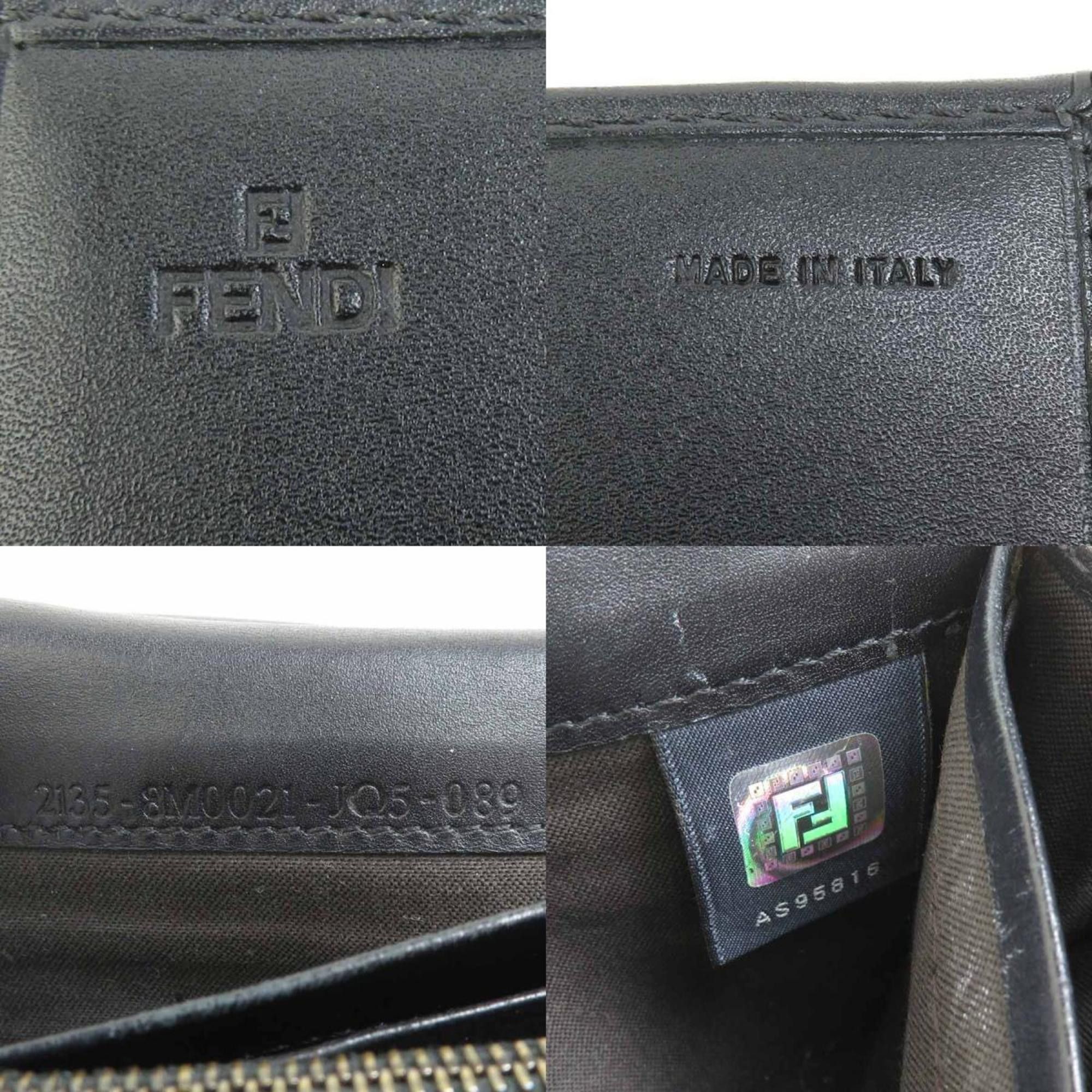 Fendi FENDI Long Wallet Zucchino Canvas Leather Black Women's 2135-8M0021 e60061f Size ONE SIZE - 5 Thumbnail