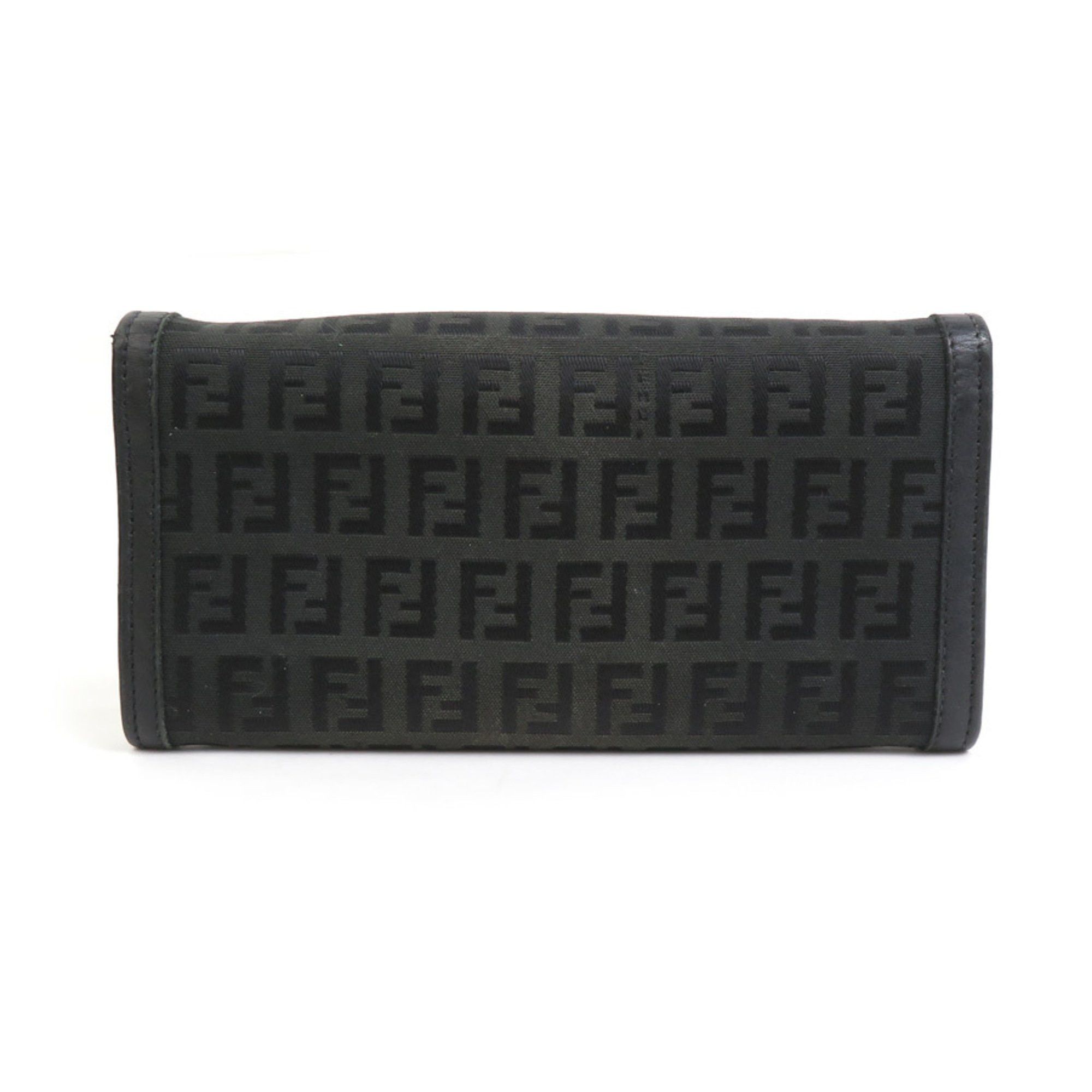 Fendi FENDI Long Wallet Zucchino Canvas Leather Black Women's 2135-8M0021 e60061f Size ONE SIZE - 2 Thumbnail