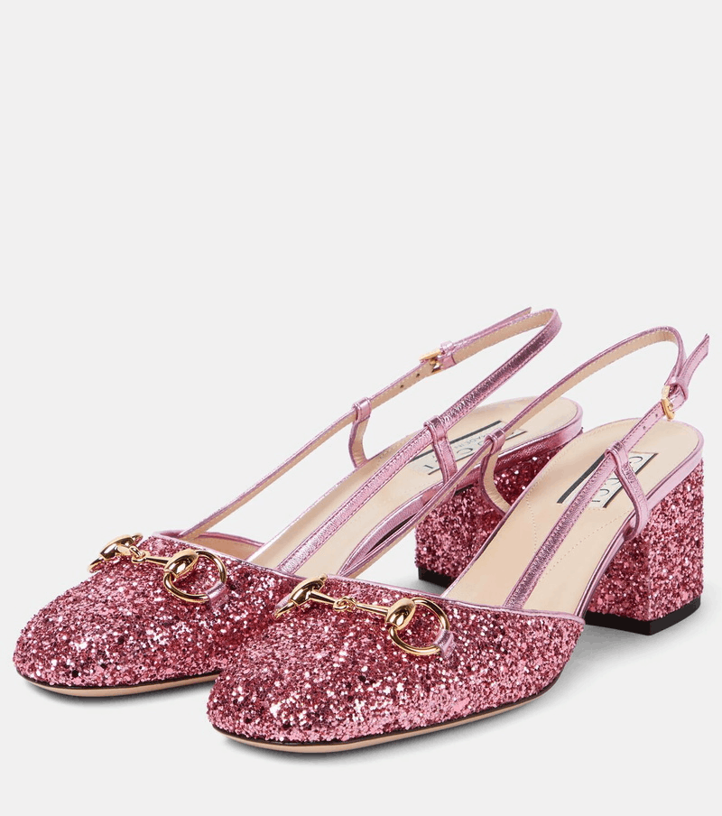 Gucci Gucci Horsebit Glitter Slingback Pumps SIZE 36 Size ONE SIZE - 3 Thumbnail