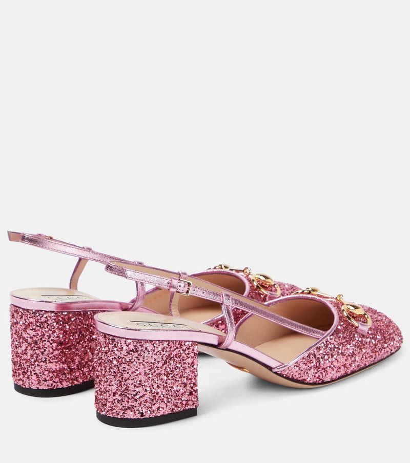 Gucci Gucci Horsebit Glitter Slingback Pumps SIZE 36 Size ONE SIZE - 2 Thumbnail