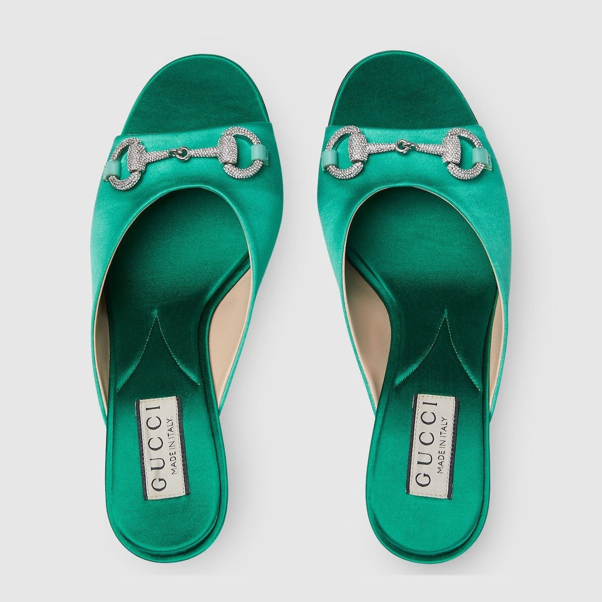 Gucci Gucci Crystal Horsebit Mid Heel Slide Sandals SIZE 40 Size ONE SIZE - 2 Thumbnail