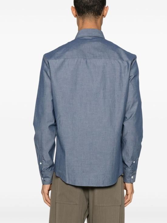 シャツ MAISON KITSUNE Men Long Tops OM00432WC5043P470 Blue シャツ MAISON KITSUNE Men Long Tops OM00432WC5043P470 Blue