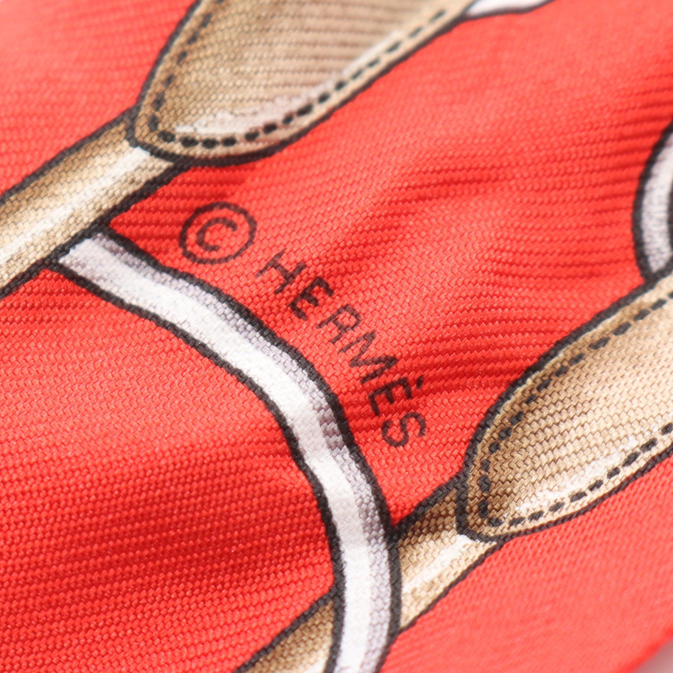 Hermes Hermes Twilly Jumping Ribbon Scarf Silk Red Multicolor Size ONE SIZE - 2 Thumbnail