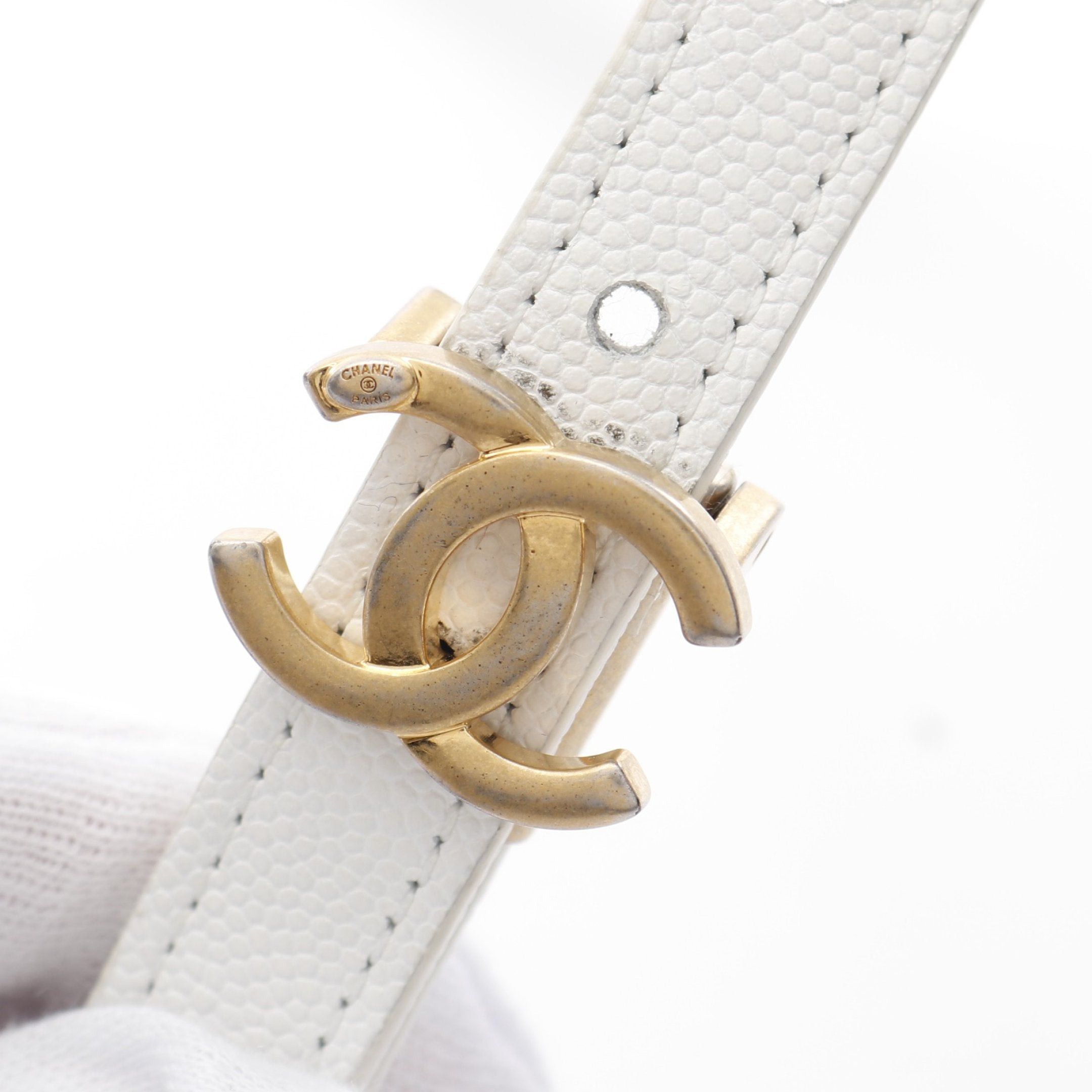 Chanel Chanel Matelasse Chain Shoulder Bag Caviar Skin White Gold Hardware Size ONE SIZE - 6 Thumbnail