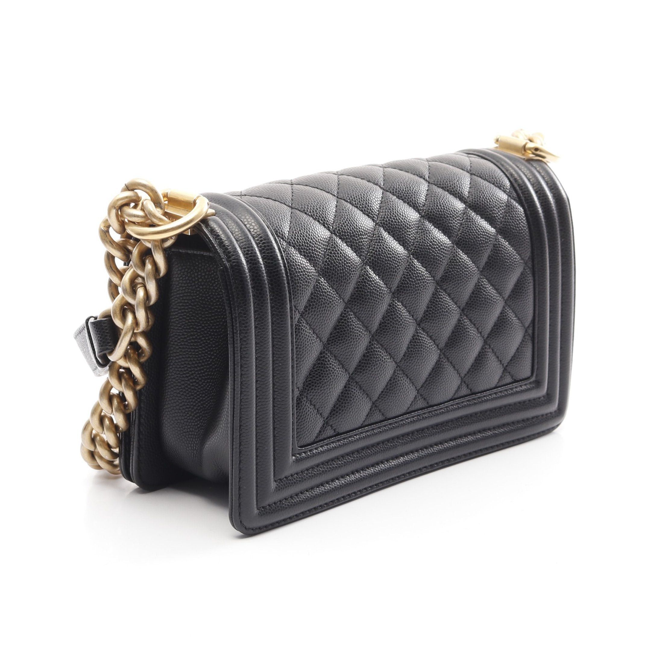 Chanel Chanel Boy Chanel Small Chain Shoulder Bag Caviar Skin Black Gold Hardware Size ONE SIZE - 2 Thumbnail