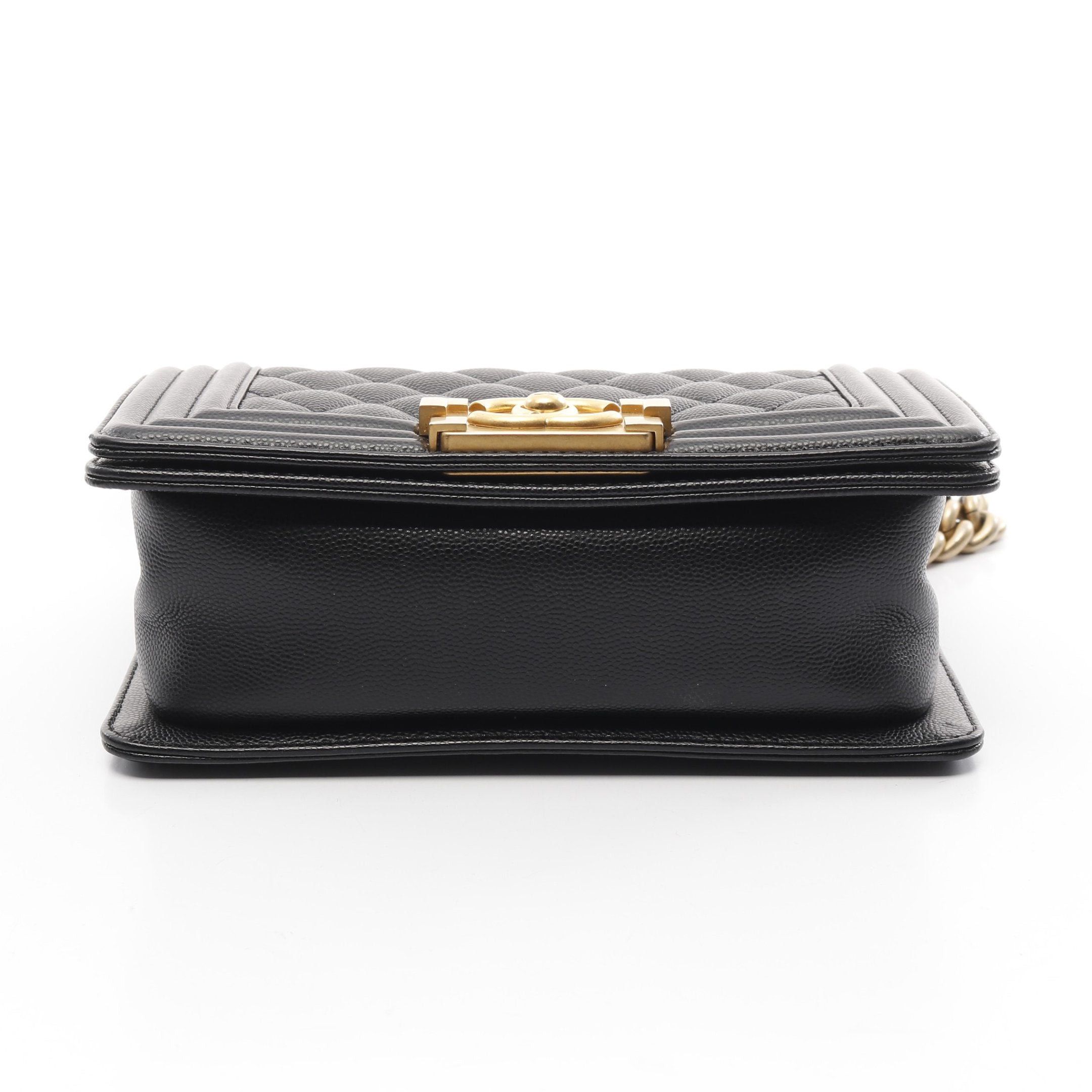 Chanel Chanel Boy Chanel Small Chain Shoulder Bag Caviar Skin Black Gold Hardware Size ONE SIZE - 10 Thumbnail
