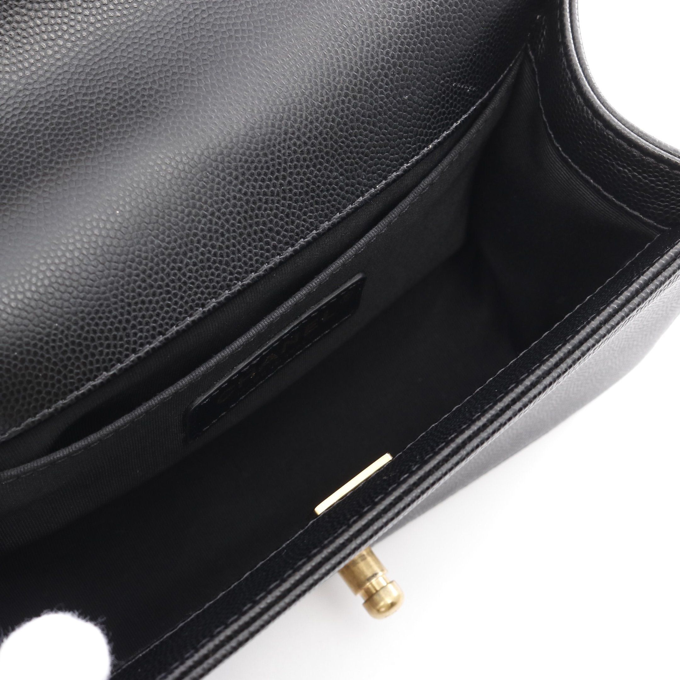 Chanel Chanel Boy Chanel Small Chain Shoulder Bag Caviar Skin Black Gold Hardware Size ONE SIZE - 3 Thumbnail