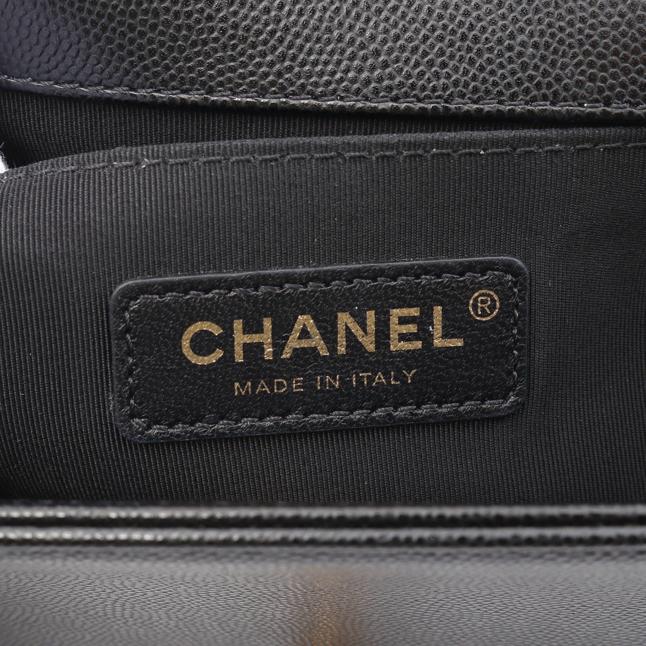 Chanel Chanel Boy Chanel Small Chain Shoulder Bag Caviar Skin Black Gold Hardware Size ONE SIZE - 4 Thumbnail