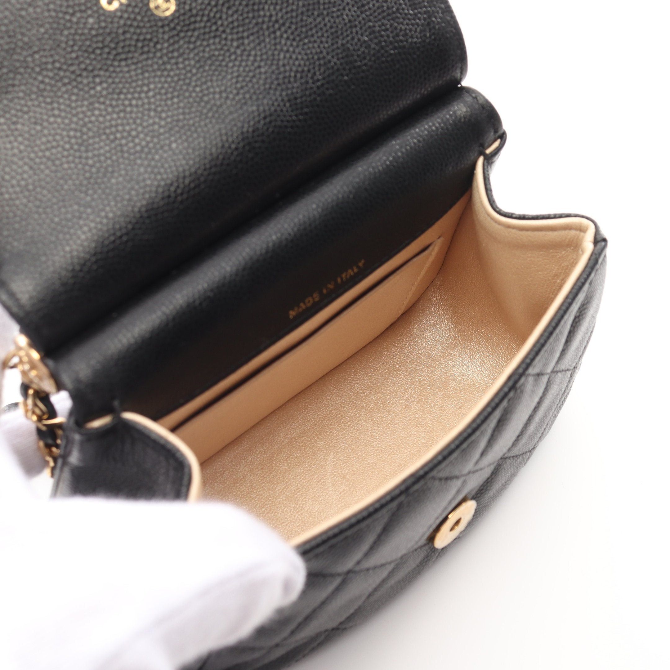 Chanel Chanel Matelasse Chain Shoulder Bag Caviar Skin Black Gold Hardware Size ONE SIZE - 3 Thumbnail