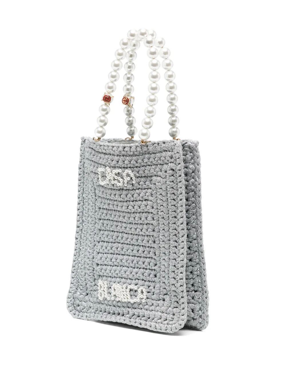 Casablanca PEARL MINI CROCHET SHOPPING BAG Size ONE SIZE - 4 Thumbnail