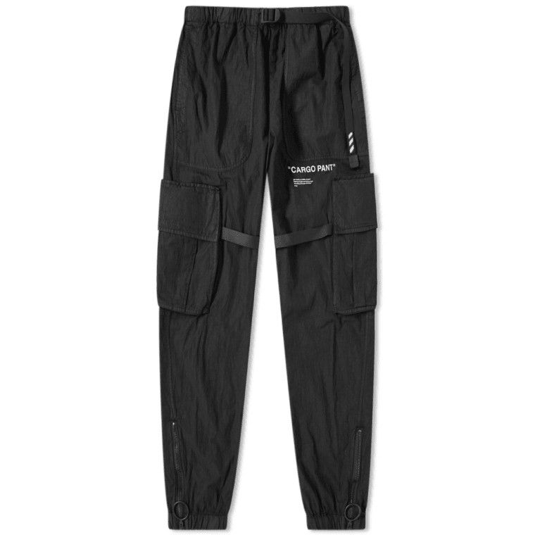 Off white black parachute cargo pants hotsell