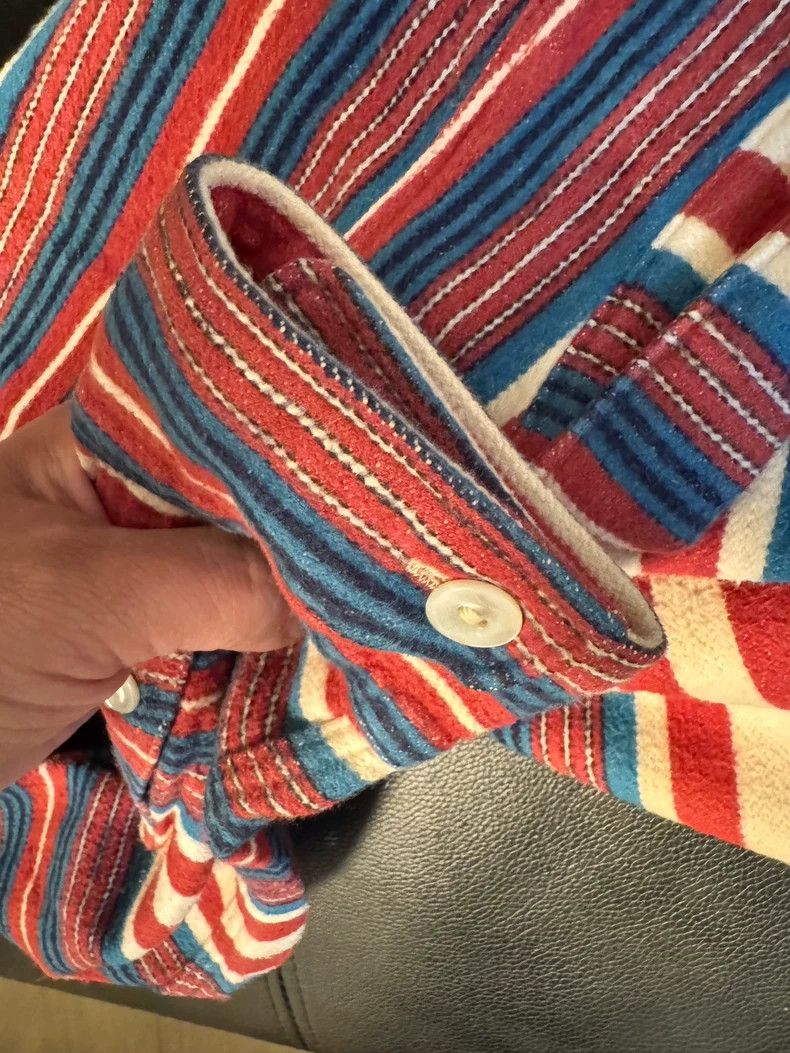 Freewheelers Vintage Wool Western Shirt with Rainbow Stripes Size US M / EU 48-50 / 2 - 6 Thumbnail