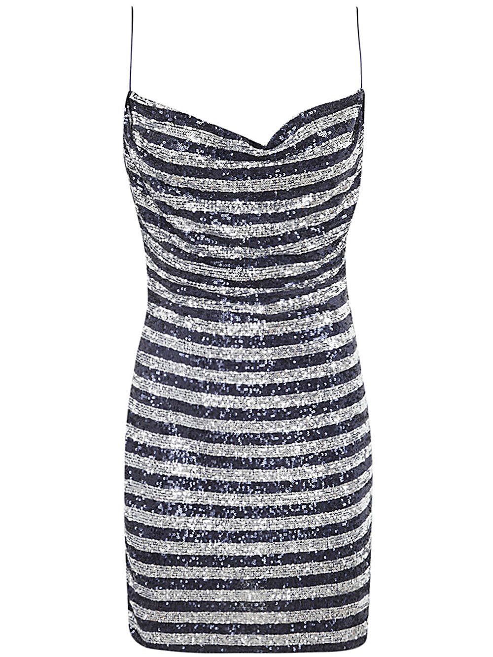 Balmain BABYDOLL COWL NECK GLITTER SHORT DRESS Size M / US 6-8 / IT 42-44 - 7 Thumbnail