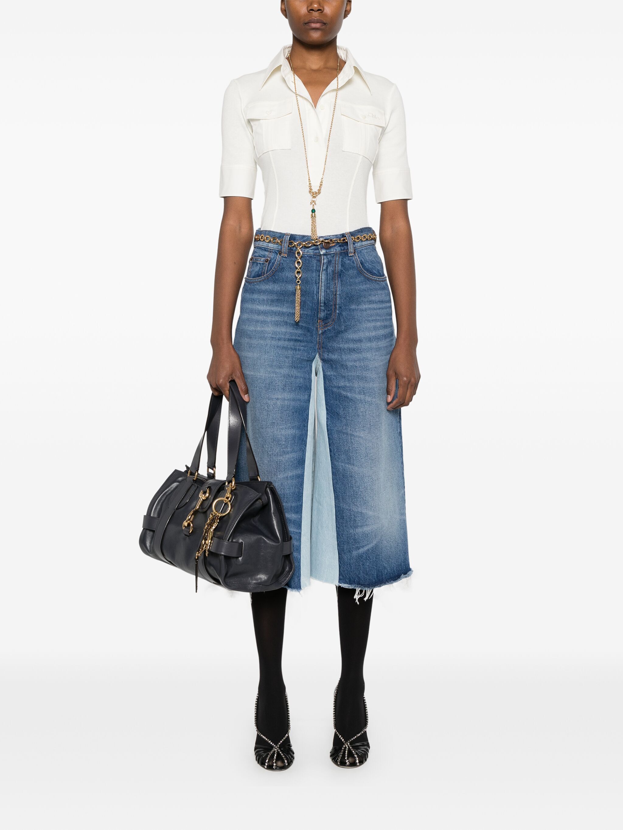 Chloe DENIM MIDI SKIRT Size 30" / US 8 / IT 44 - 5 Thumbnail