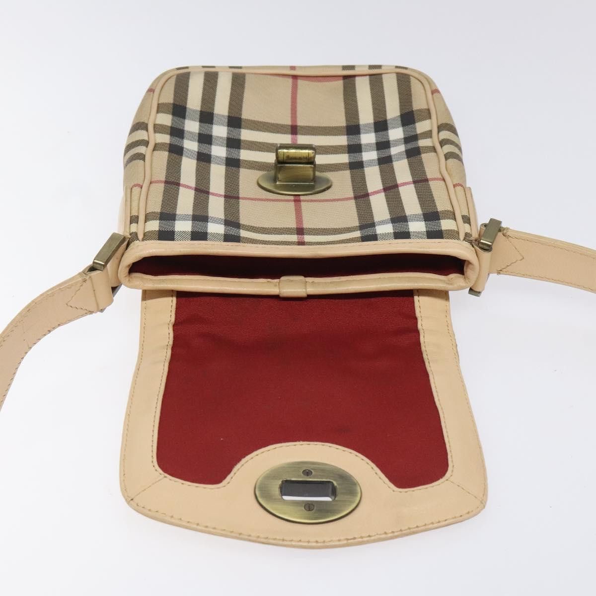 Burberry Nova Check Beige Canvas Shoulder Bag (Pre-Owned) Size ONE SIZE - 18 Thumbnail