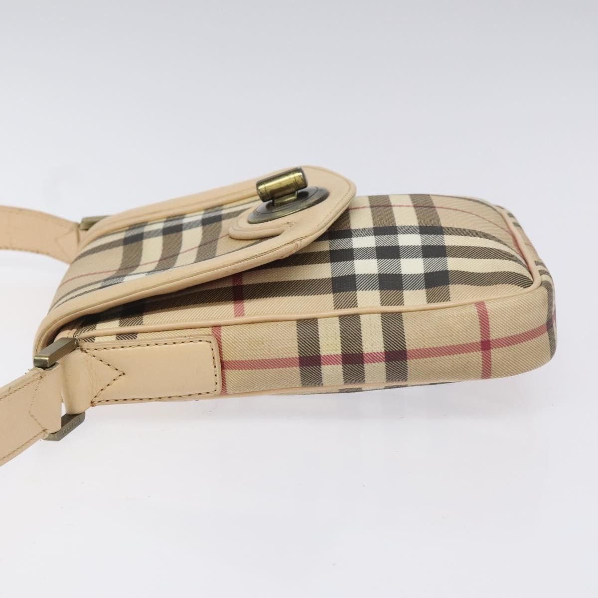 Burberry Nova Check Beige Canvas Shoulder Bag (Pre-Owned) Size ONE SIZE - 4 Thumbnail