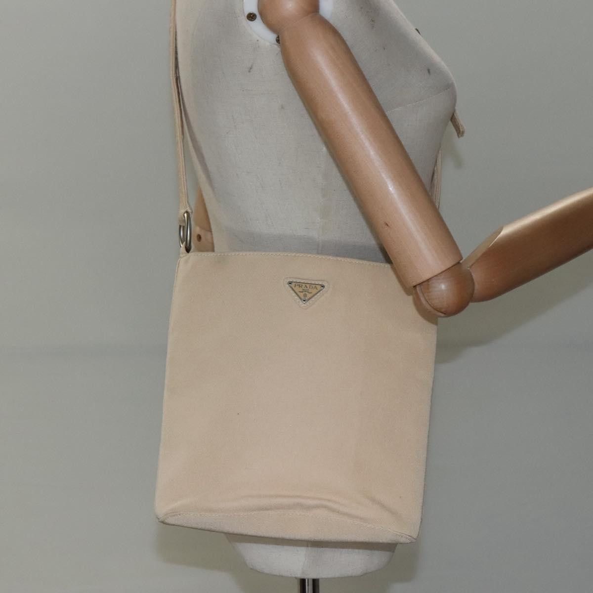 Prada Beige Canvas Shoulder Bag (Pre-Owned) Size ONE SIZE - 16 Thumbnail