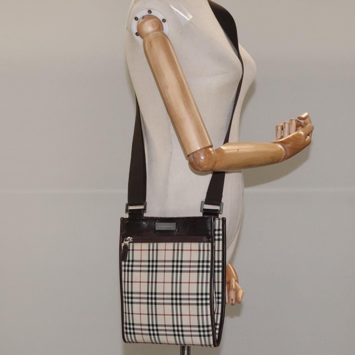 Burberry Nova Check Beige Canvas Shoulder Bag (Pre-Owned) Size ONE SIZE - 14 Thumbnail
