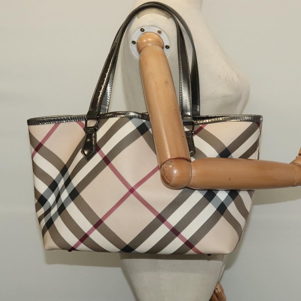 Burberry Nova Check Beige Canvas Tote Bag (Pre-Owned) Size ONE SIZE - 14 Thumbnail