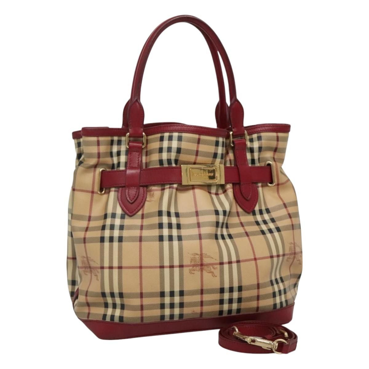 Burberry Haymarket Beige Canvas Handbag (Pre-Owned) Size ONE SIZE - 15 Thumbnail