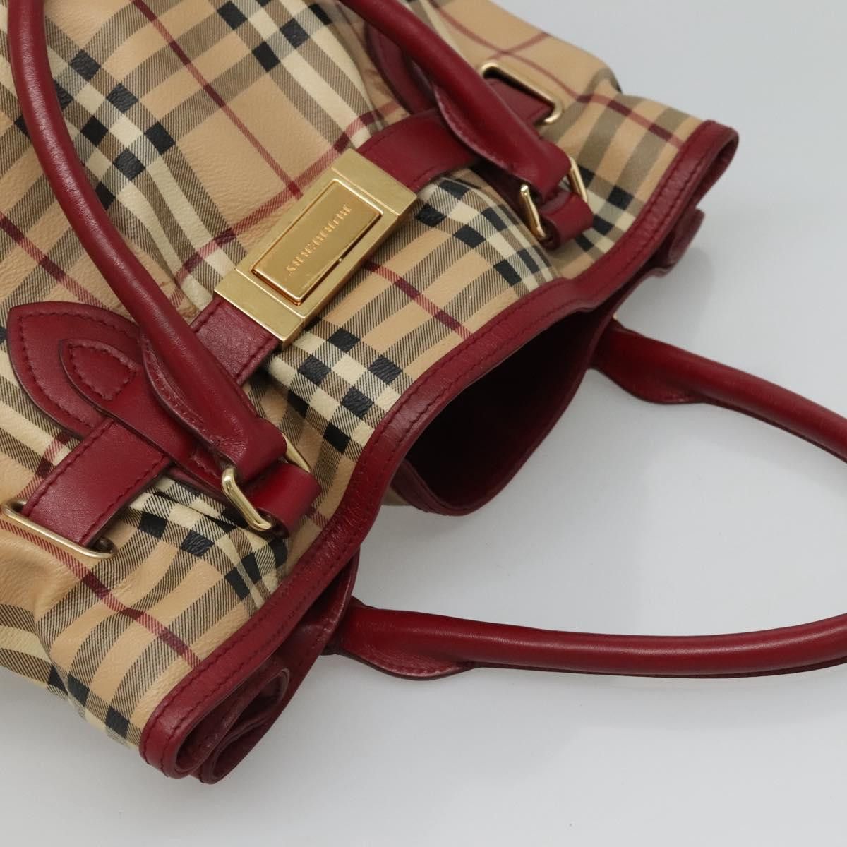 Burberry Haymarket Beige Canvas Handbag (Pre-Owned) Size ONE SIZE - 16 Thumbnail