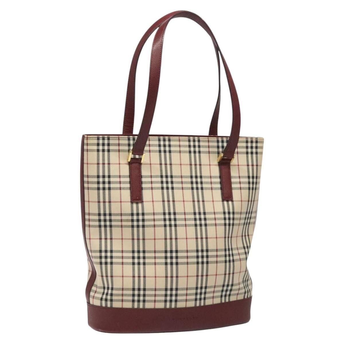 Burberry Nova Check Beige Canvas Tote Bag (Pre-Owned) Size ONE SIZE - 14 Thumbnail