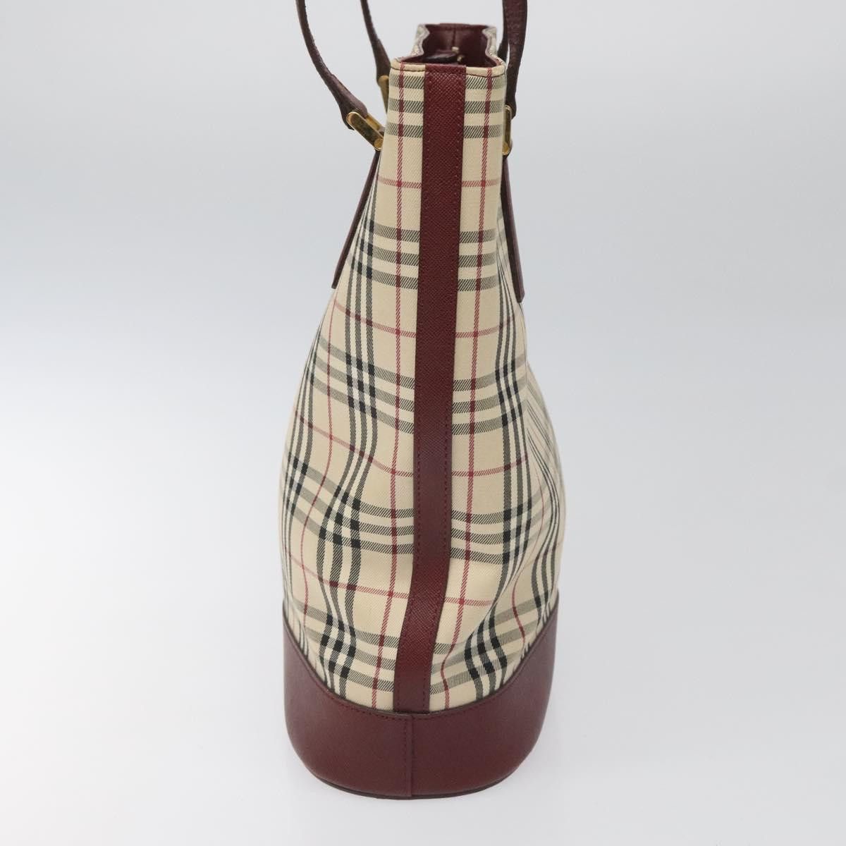 Burberry Nova Check Beige Canvas Tote Bag (Pre-Owned) Size ONE SIZE - 4 Thumbnail