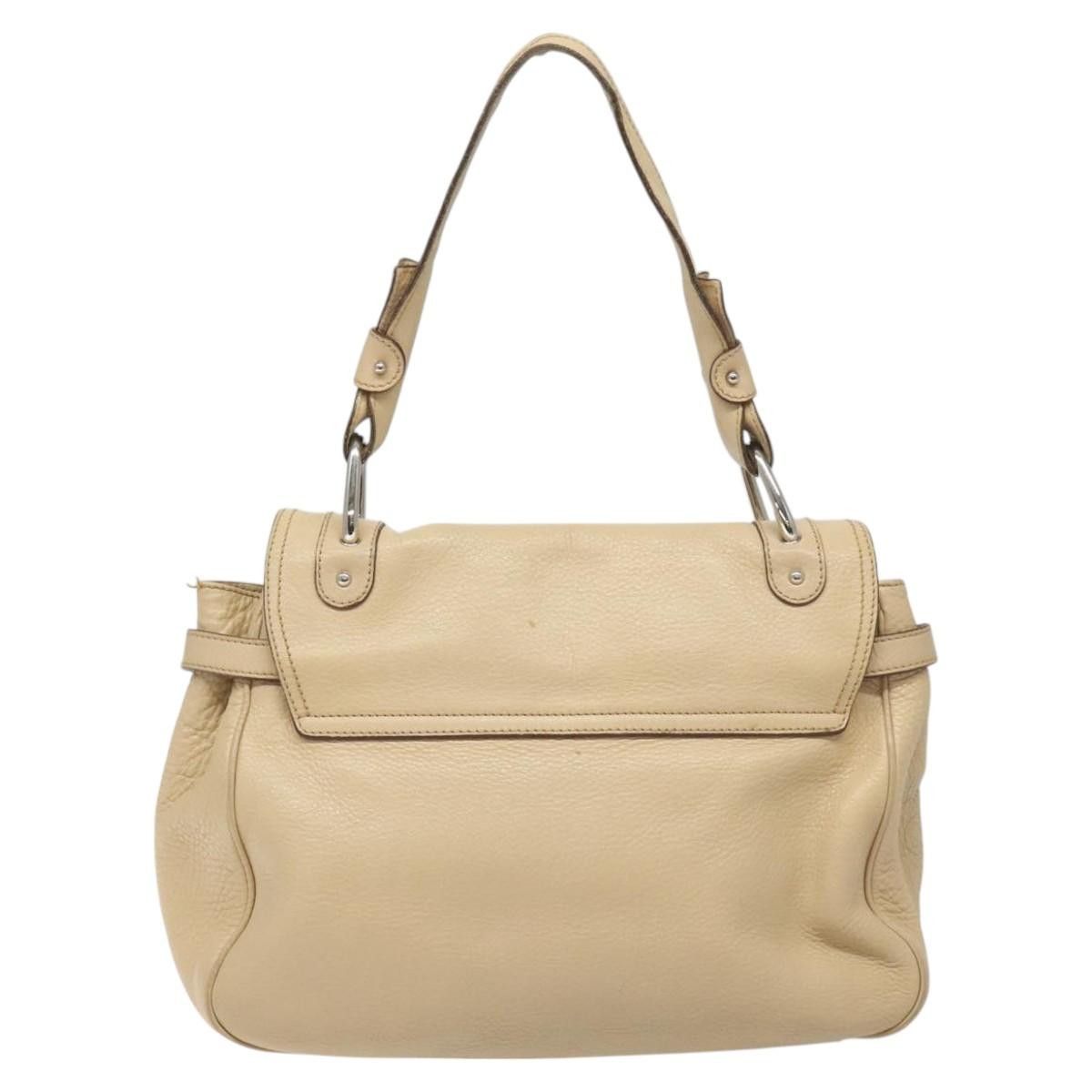 Salvatore Ferragamo Gancini Beige Leather Shoulder Bag (Pre-Owned) Size ONE SIZE - 2 Thumbnail