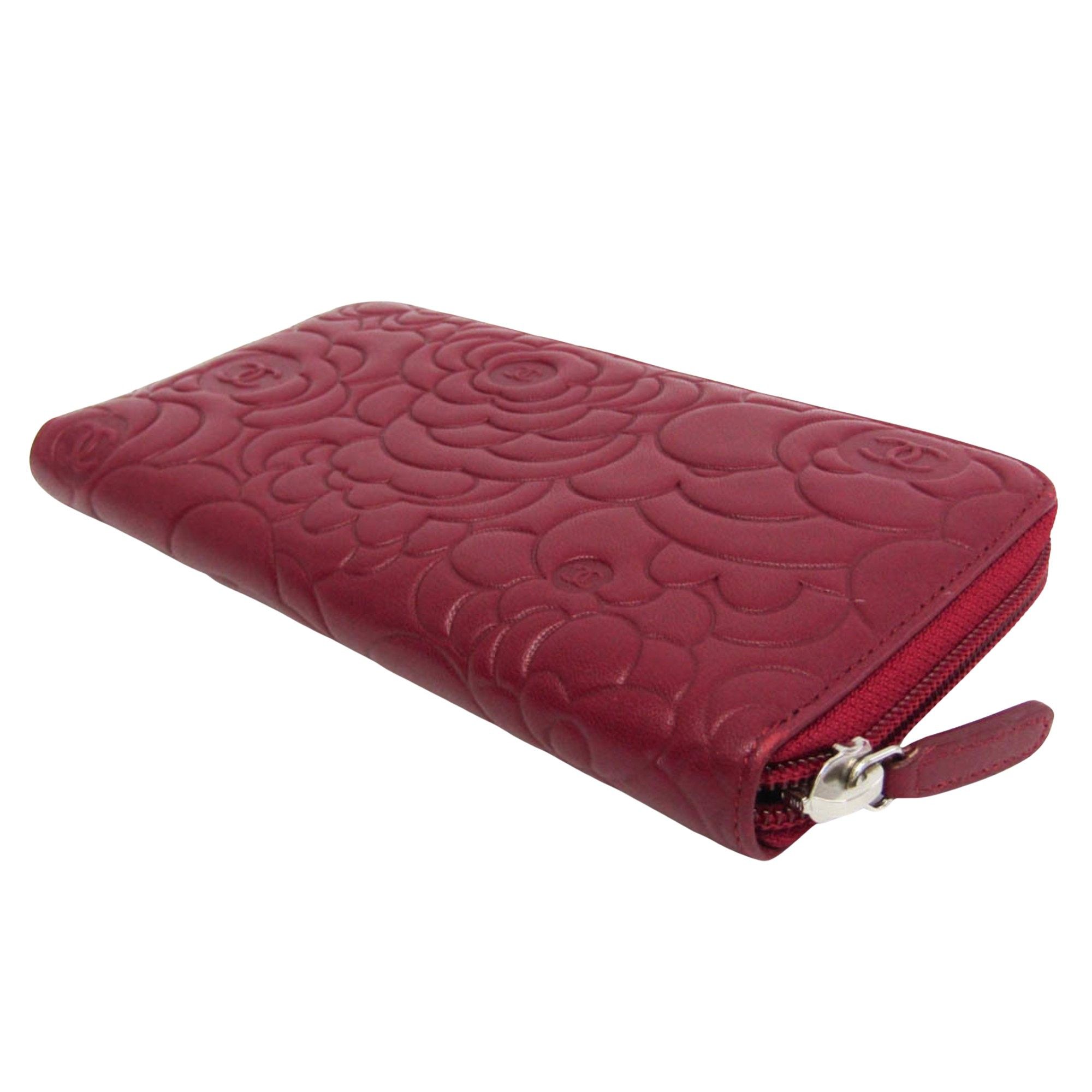 Chanel Camellia Burgundy Leather Wallet (Pre-Owned) Size ONE SIZE - 2 Thumbnail