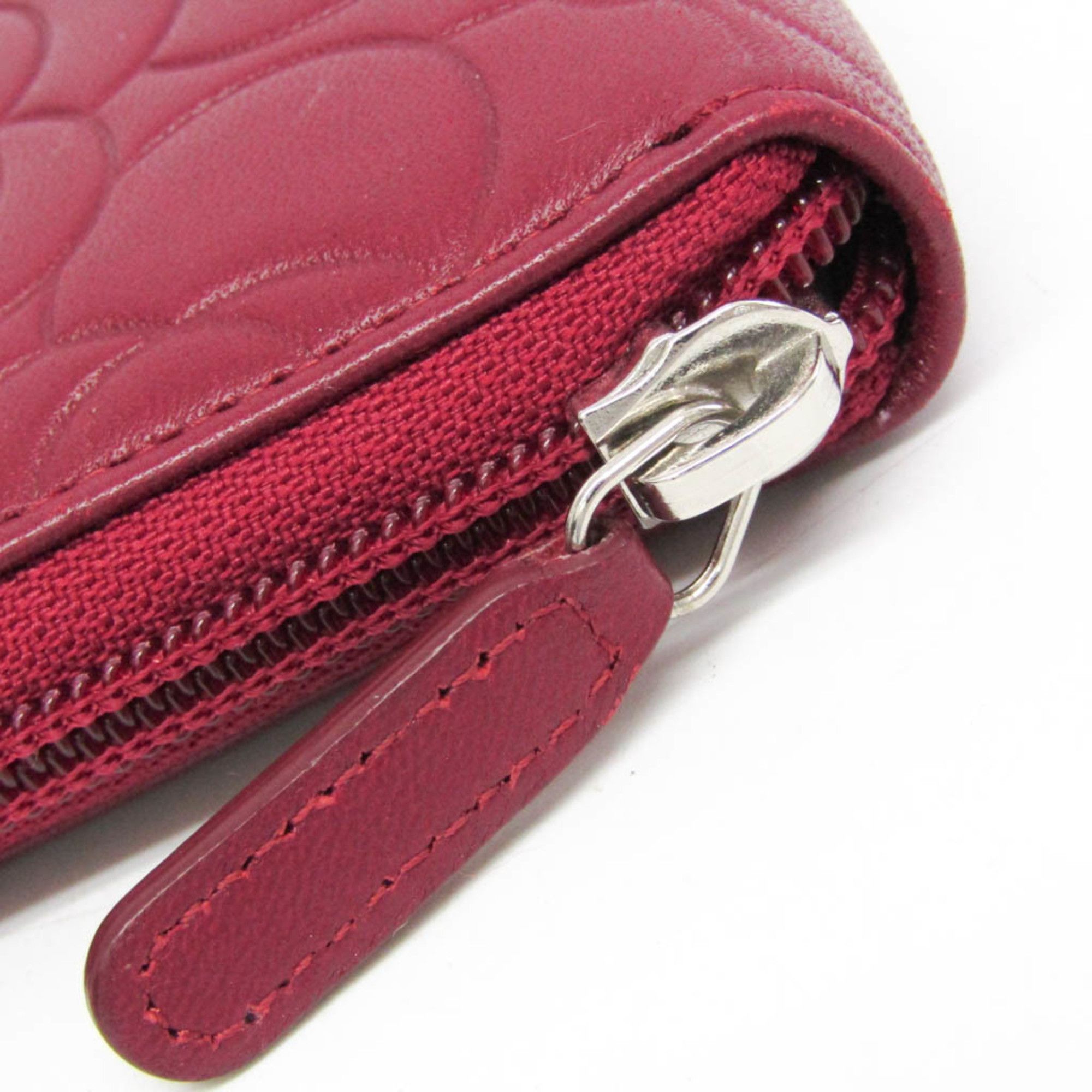 Chanel Camellia Burgundy Leather Wallet (Pre-Owned) Size ONE SIZE - 8 Thumbnail