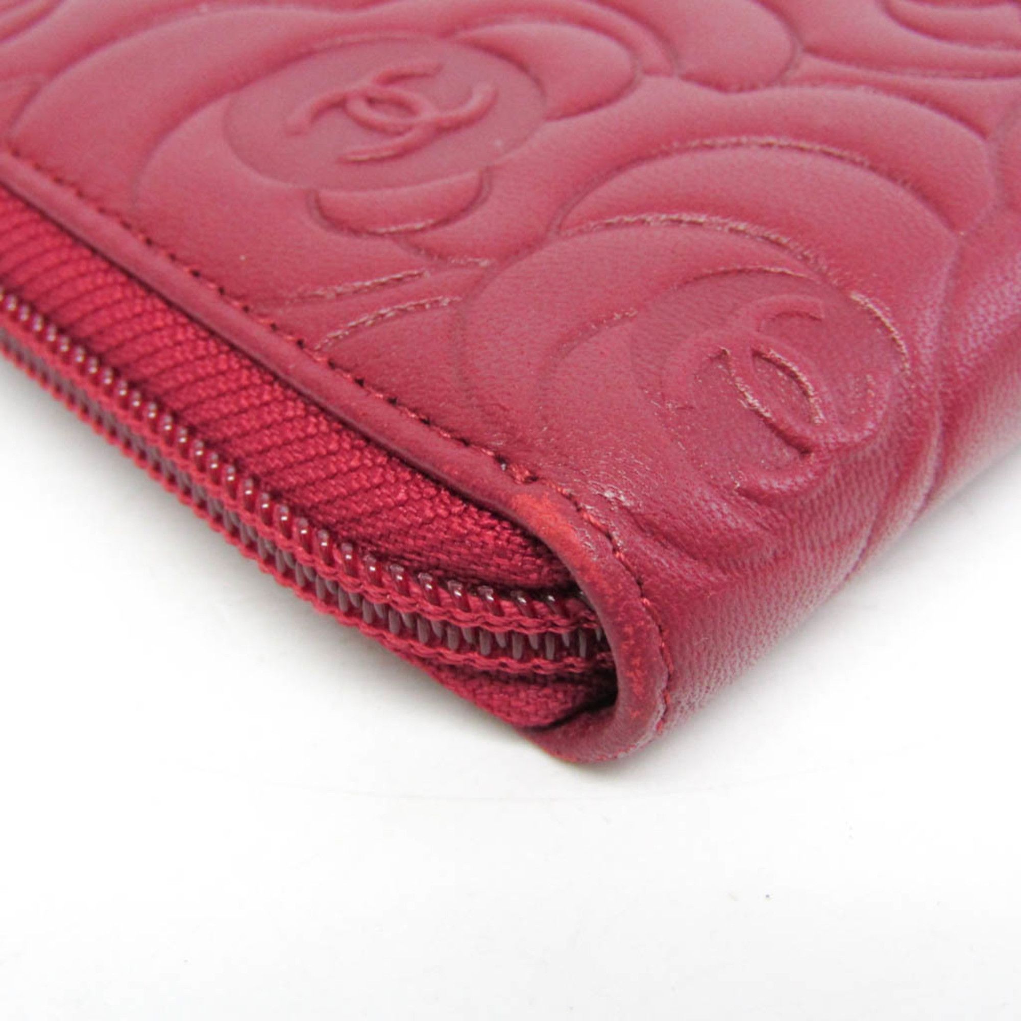 Chanel Camellia Burgundy Leather Wallet (Pre-Owned) Size ONE SIZE - 3 Thumbnail