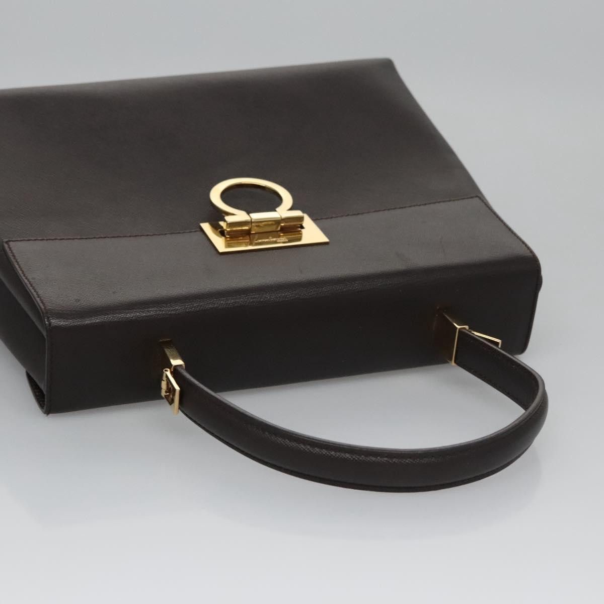 Salvatore Ferragamo Gancini Brown Leather Handbag (Pre-Owned) Size ONE SIZE - 5 Thumbnail