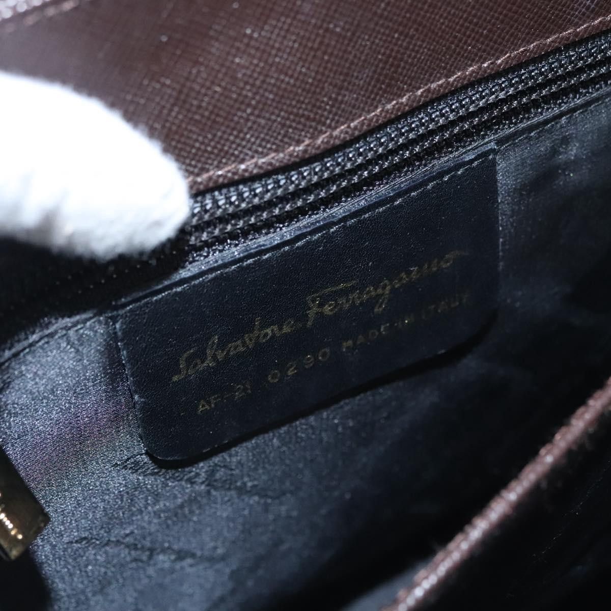 Salvatore Ferragamo Gancini Brown Leather Handbag (Pre-Owned) Size ONE SIZE - 14 Thumbnail