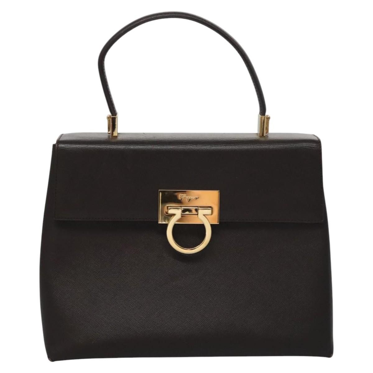 Salvatore Ferragamo Gancini Brown Leather Handbag (Pre-Owned) Size ONE SIZE - 18 Thumbnail