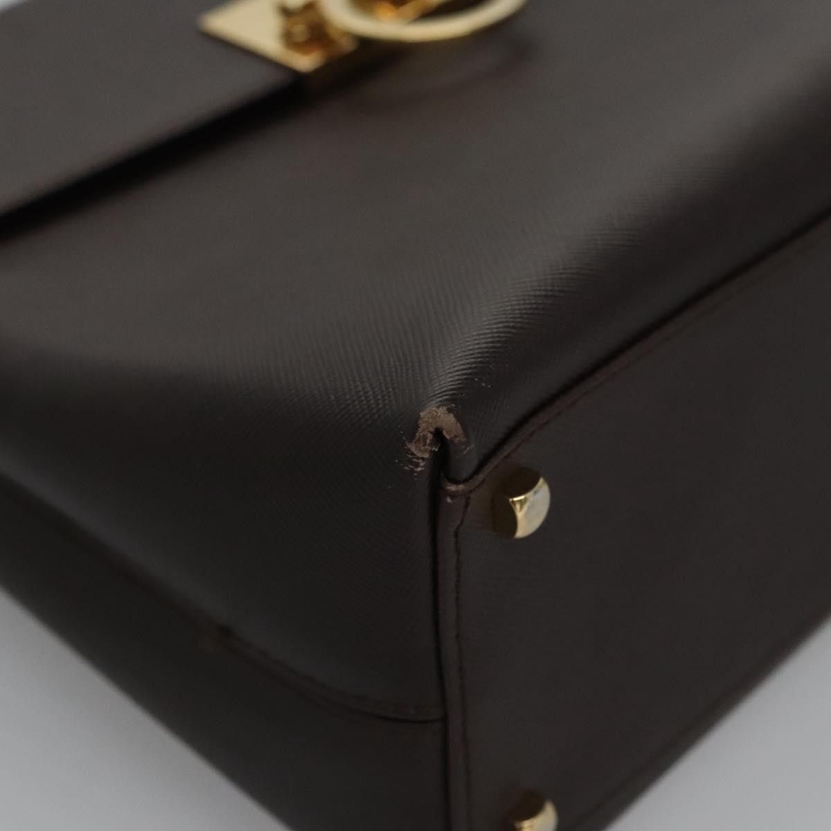 Salvatore Ferragamo Gancini Brown Leather Handbag (Pre-Owned) Size ONE SIZE - 7 Thumbnail