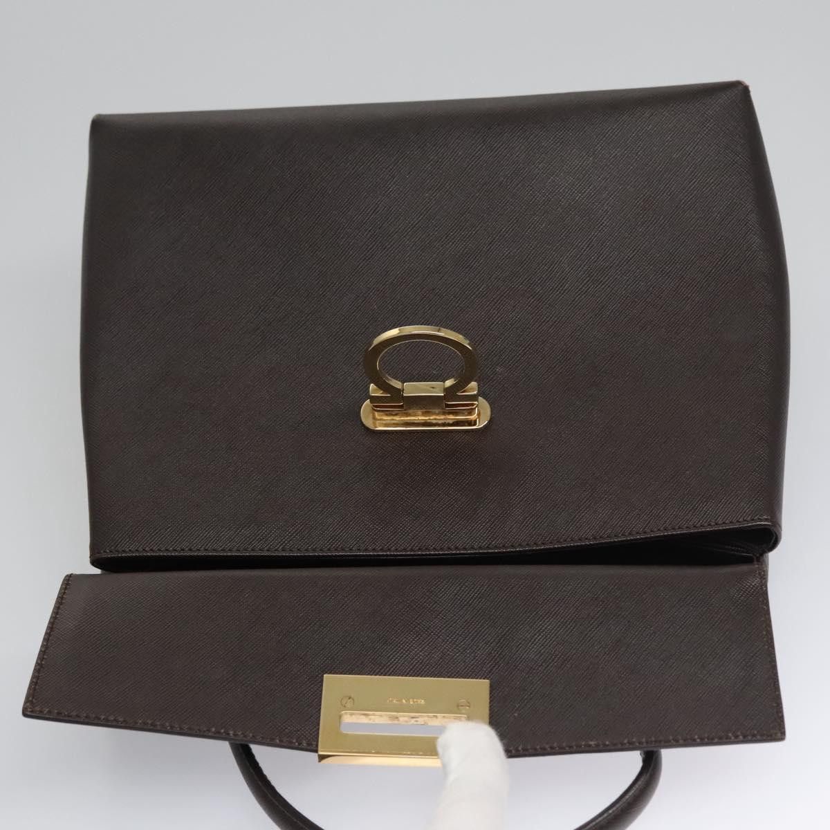 Salvatore Ferragamo Gancini Brown Leather Handbag (Pre-Owned) Size ONE SIZE - 20 Thumbnail