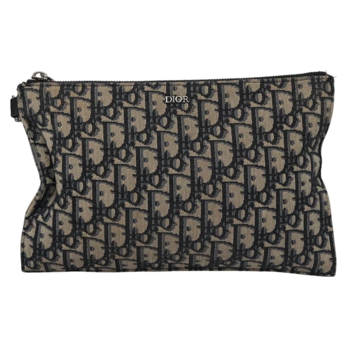 Dior Trotter Navy Canvas Clutch Bag (Pre-Owned) Size ONE SIZE - 2 Thumbnail
