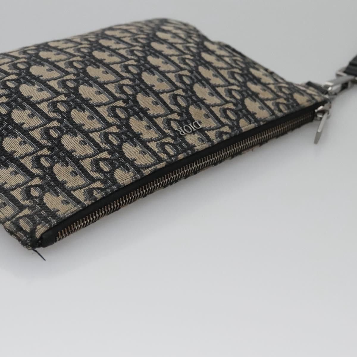 Dior Trotter Navy Canvas Clutch Bag (Pre-Owned) Size ONE SIZE - 12 Thumbnail