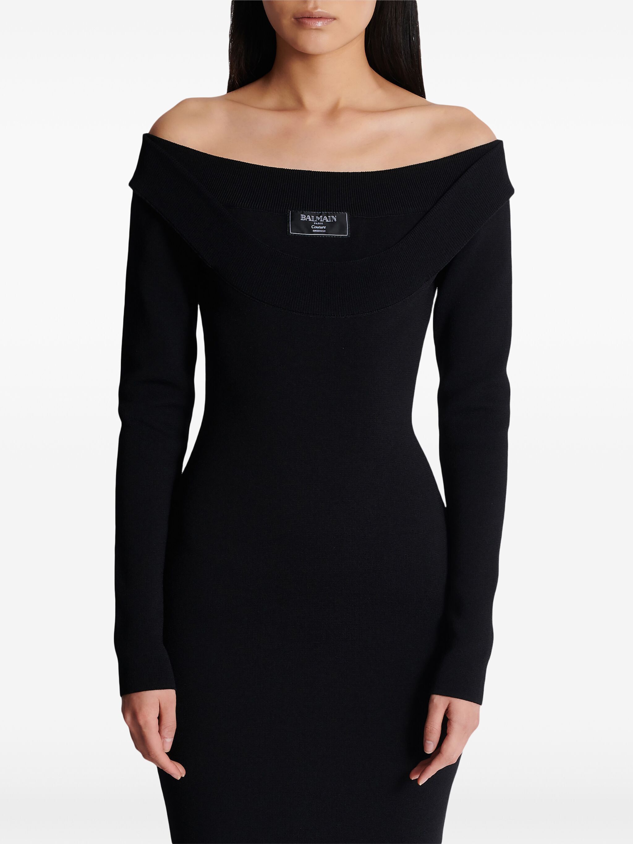 Balmain LS DOUBLE COLLAR KNIT ZIPPED MIDI DRESS Size M / US 6-8 / IT 42-44 - 6 Thumbnail