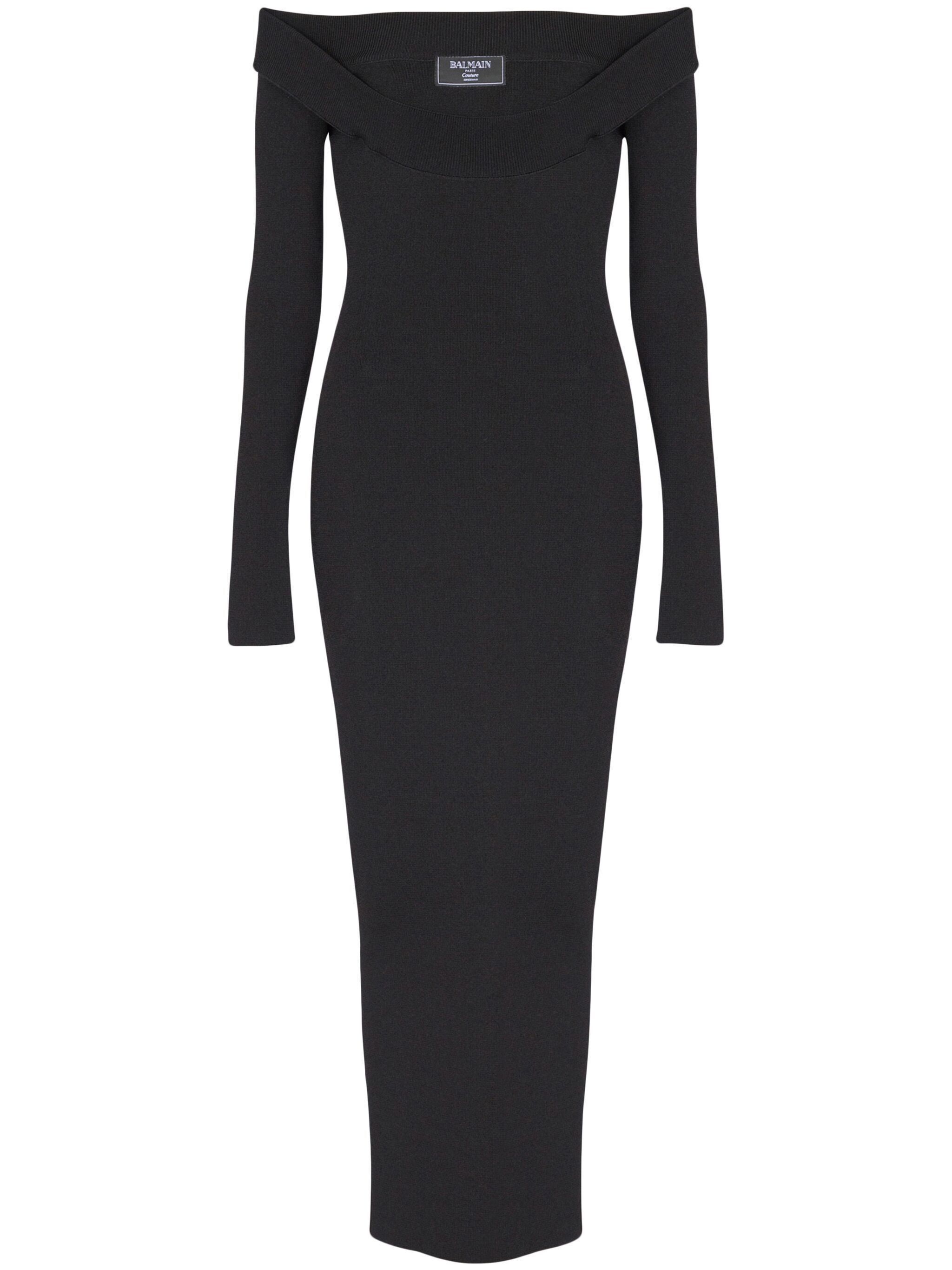 Balmain LS DOUBLE COLLAR KNIT ZIPPED MIDI DRESS Size M / US 6-8 / IT 42-44 - 4 Thumbnail
