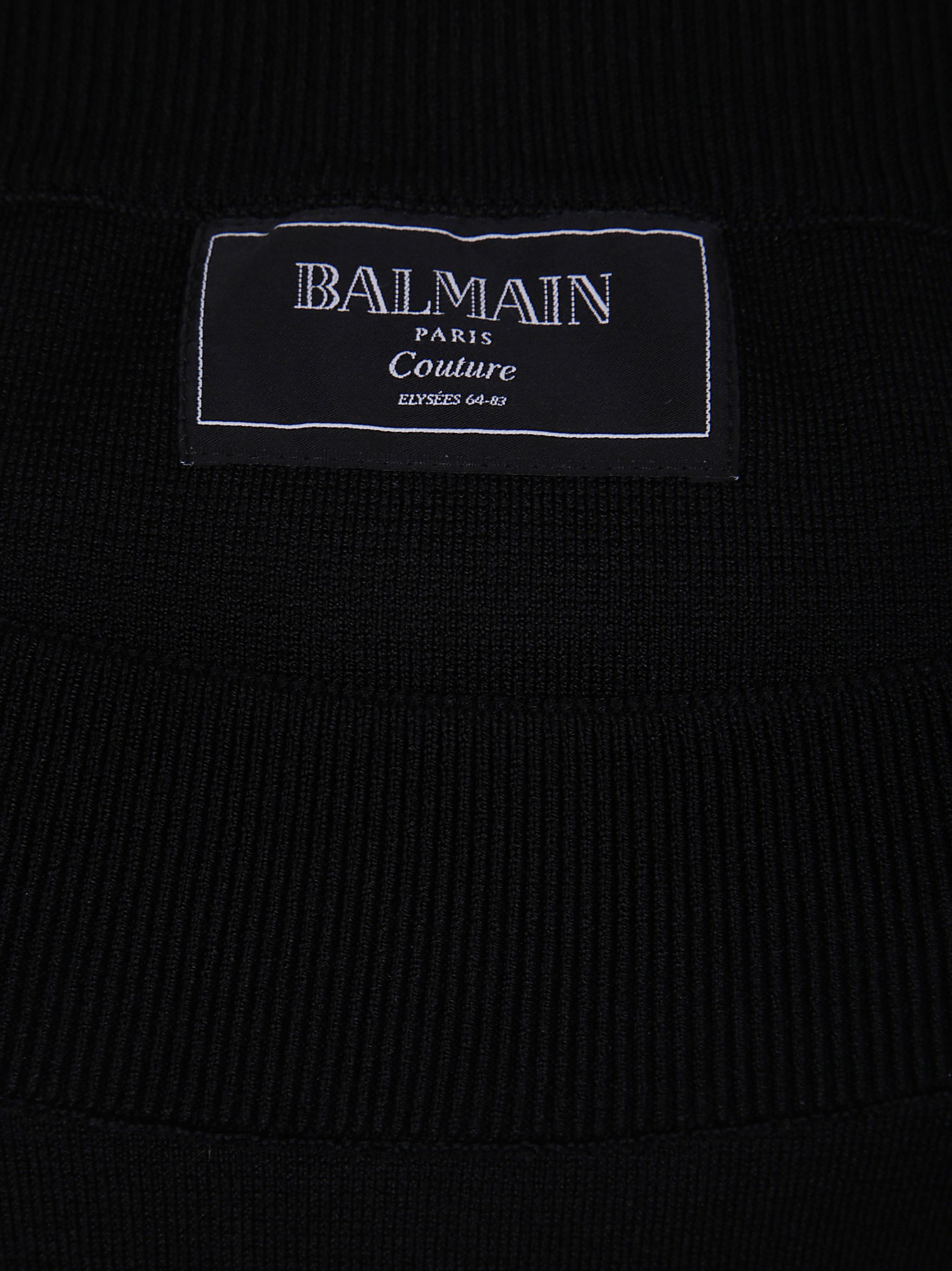 Balmain LS DOUBLE COLLAR KNIT ZIPPED MIDI DRESS Size M / US 6-8 / IT 42-44 - 3 Thumbnail
