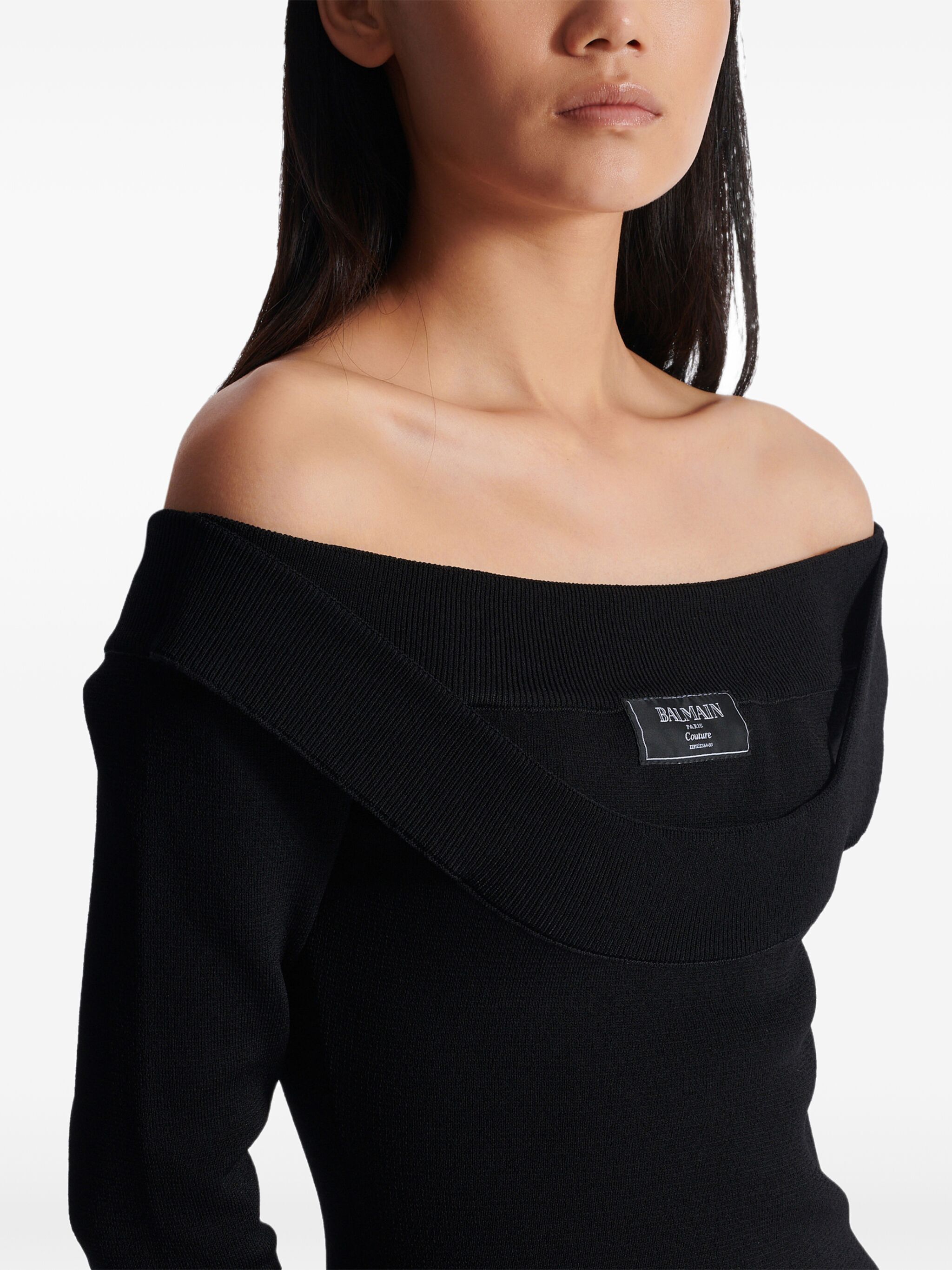 Balmain LS DOUBLE COLLAR KNIT ZIPPED MIDI DRESS Size M / US 6-8 / IT 42-44 - 5 Thumbnail