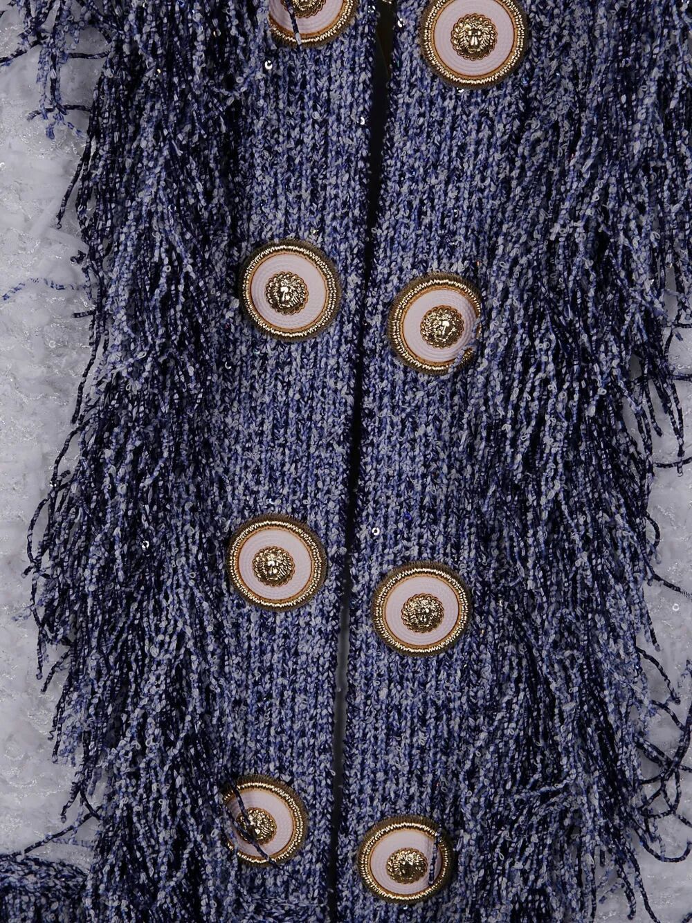 Balmain COLLARLESS GLITTERED FRINGED TWEED JKT Size M / US 6-8 / IT 42-44 - 5 Thumbnail