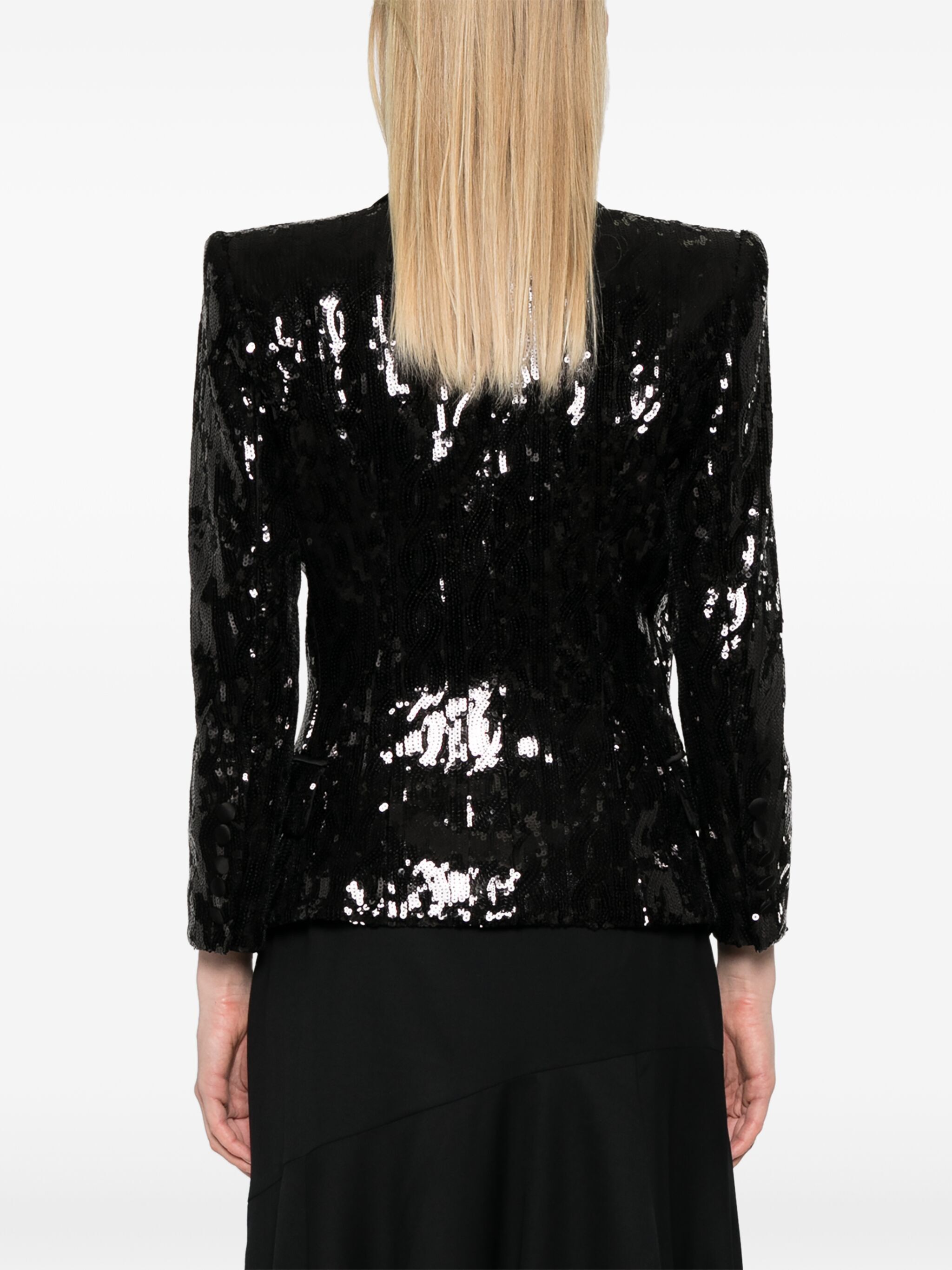 Balmain V-NECK GLITTER SATIN TAILORED JKT Size M / US 6-8 / IT 42-44 - 5 Thumbnail