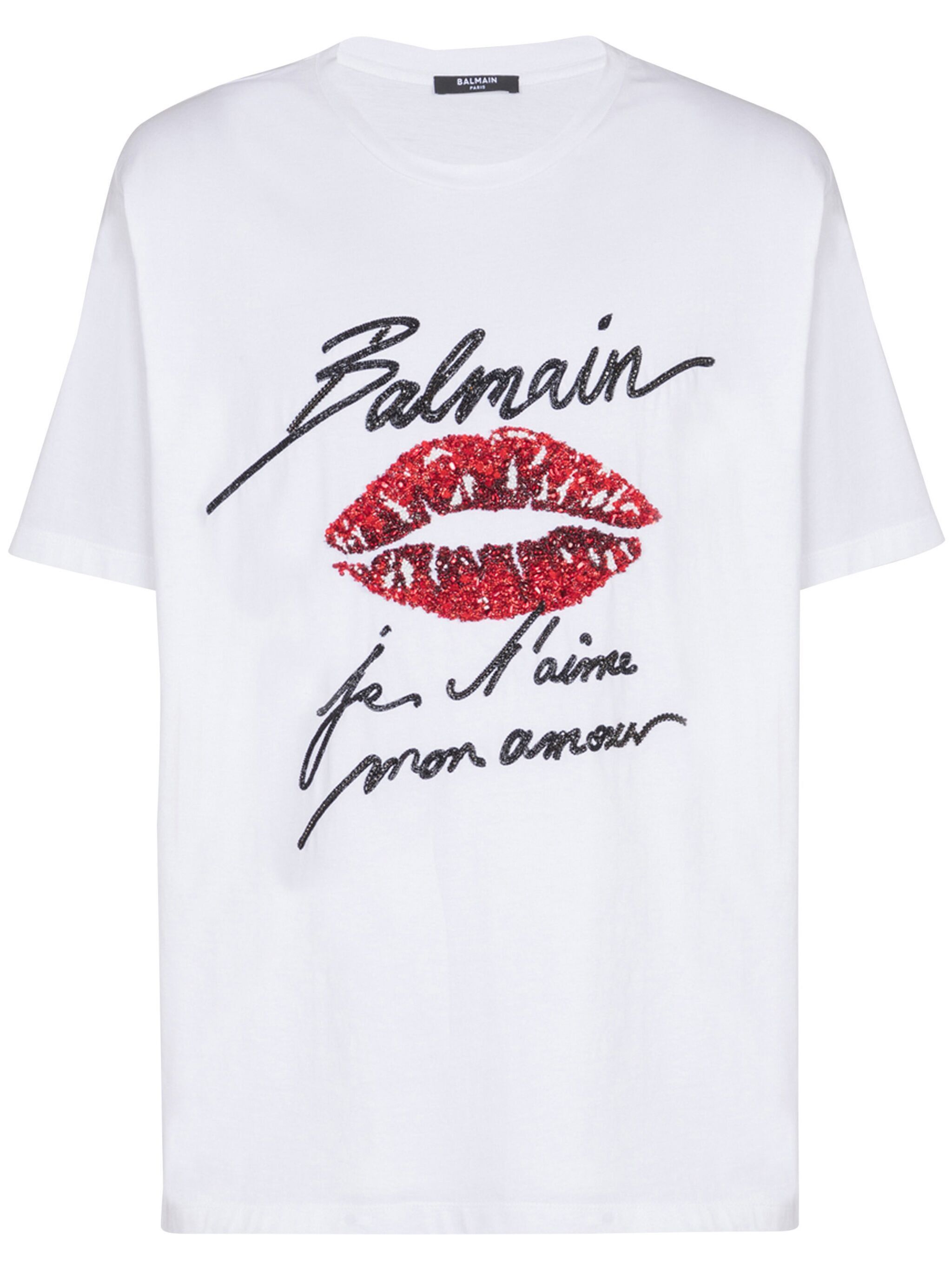 Balmain BALMAIN & LIPS EMBROID T-SHIRT - REG FIT Size US XS / EU 42 / 0 - 4 Thumbnail