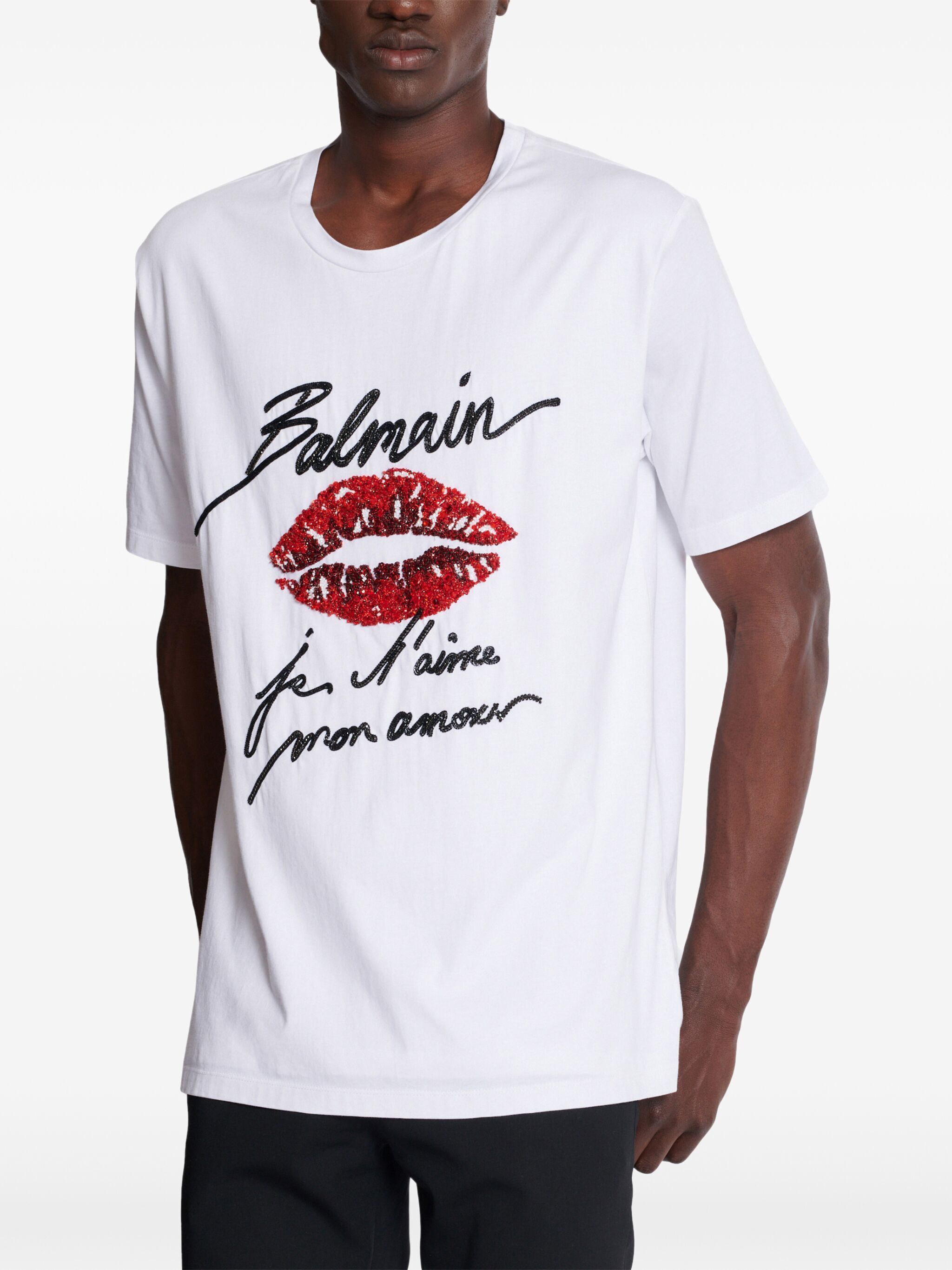 Balmain BALMAIN & LIPS EMBROID T-SHIRT - REG FIT Size US XS / EU 42 / 0 - 5 Thumbnail