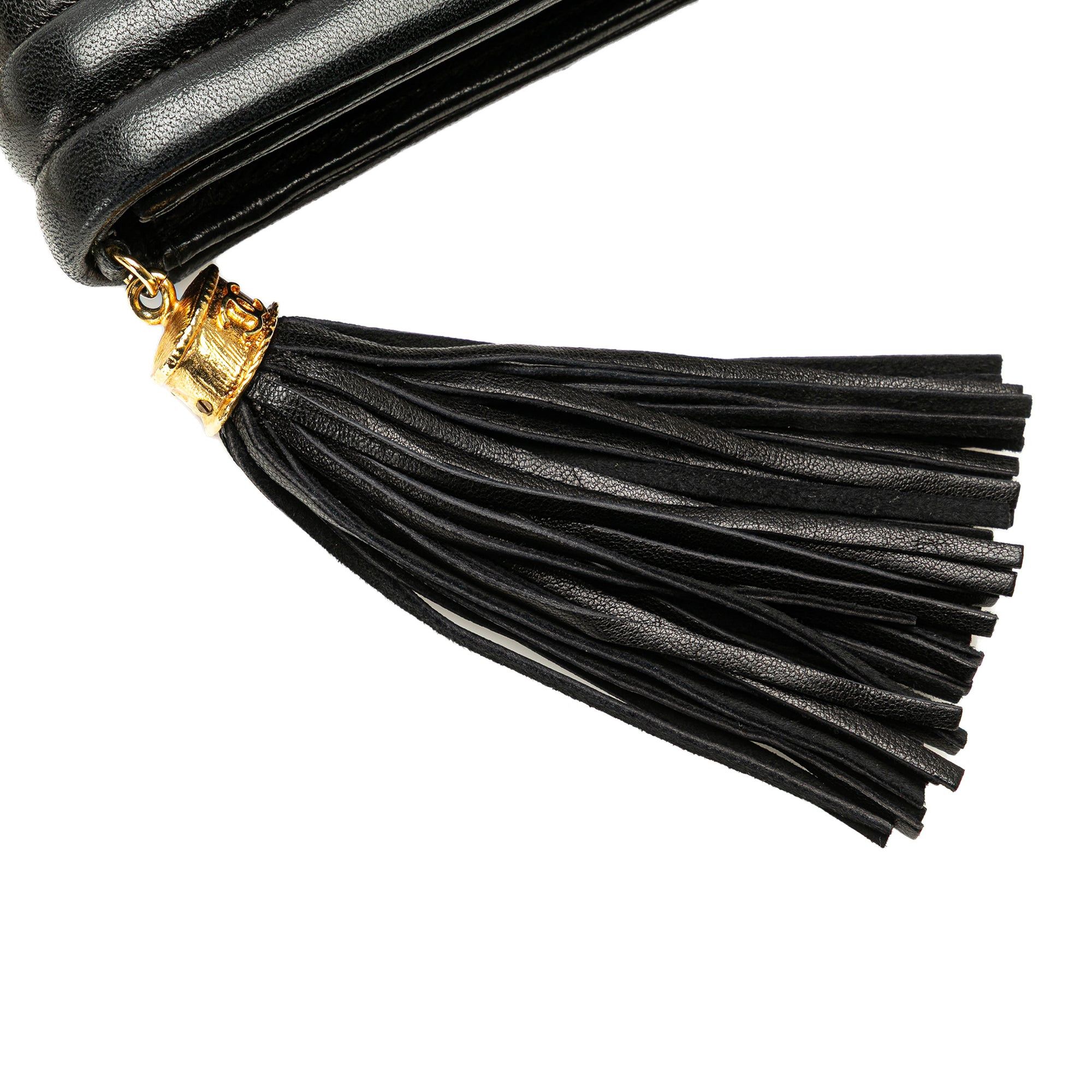 Chanel Chanel Quilted Lambskin Tassel Flap Crossbody Black Size ONE SIZE - 13 Thumbnail