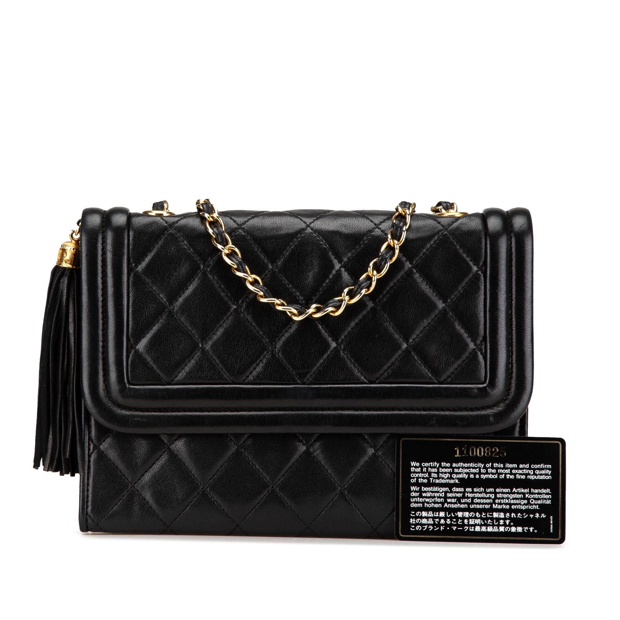 Chanel Chanel Quilted Lambskin Tassel Flap Crossbody Black Size ONE SIZE - 15 Thumbnail