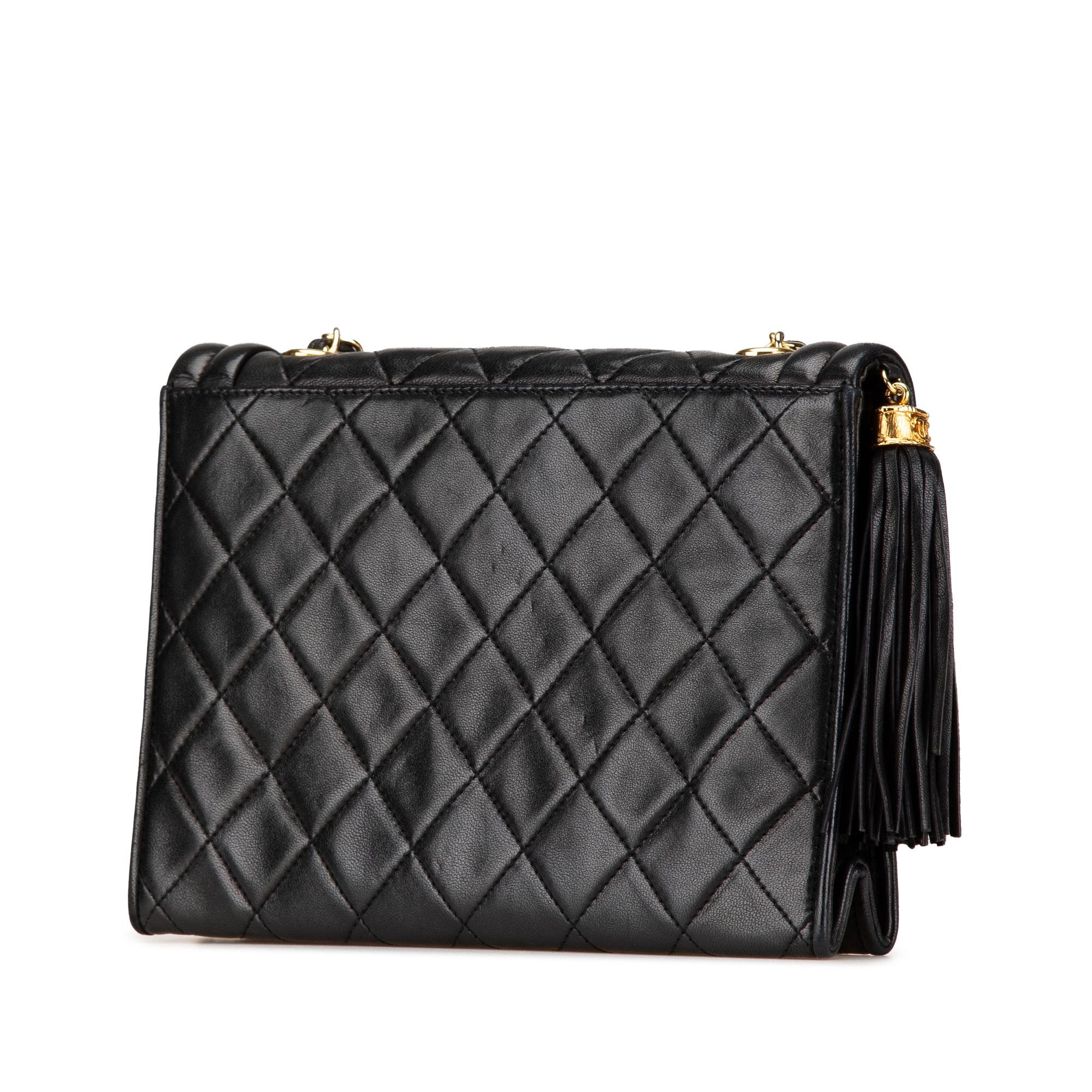 Chanel Chanel Quilted Lambskin Tassel Flap Crossbody Black Size ONE SIZE - 2 Thumbnail
